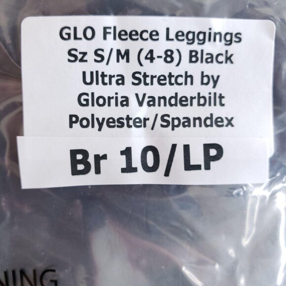 Glo Fleece Leggings Size S/M (4-8) Black - Picture 5 of 5